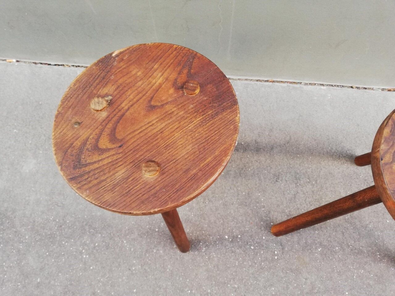 Pair of vintage tripod stools