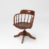 English style swivel-base “captain” desk chair, ca. 1850