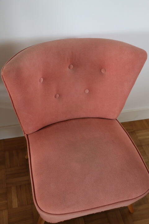 Fauteuil cocktail rose poudré