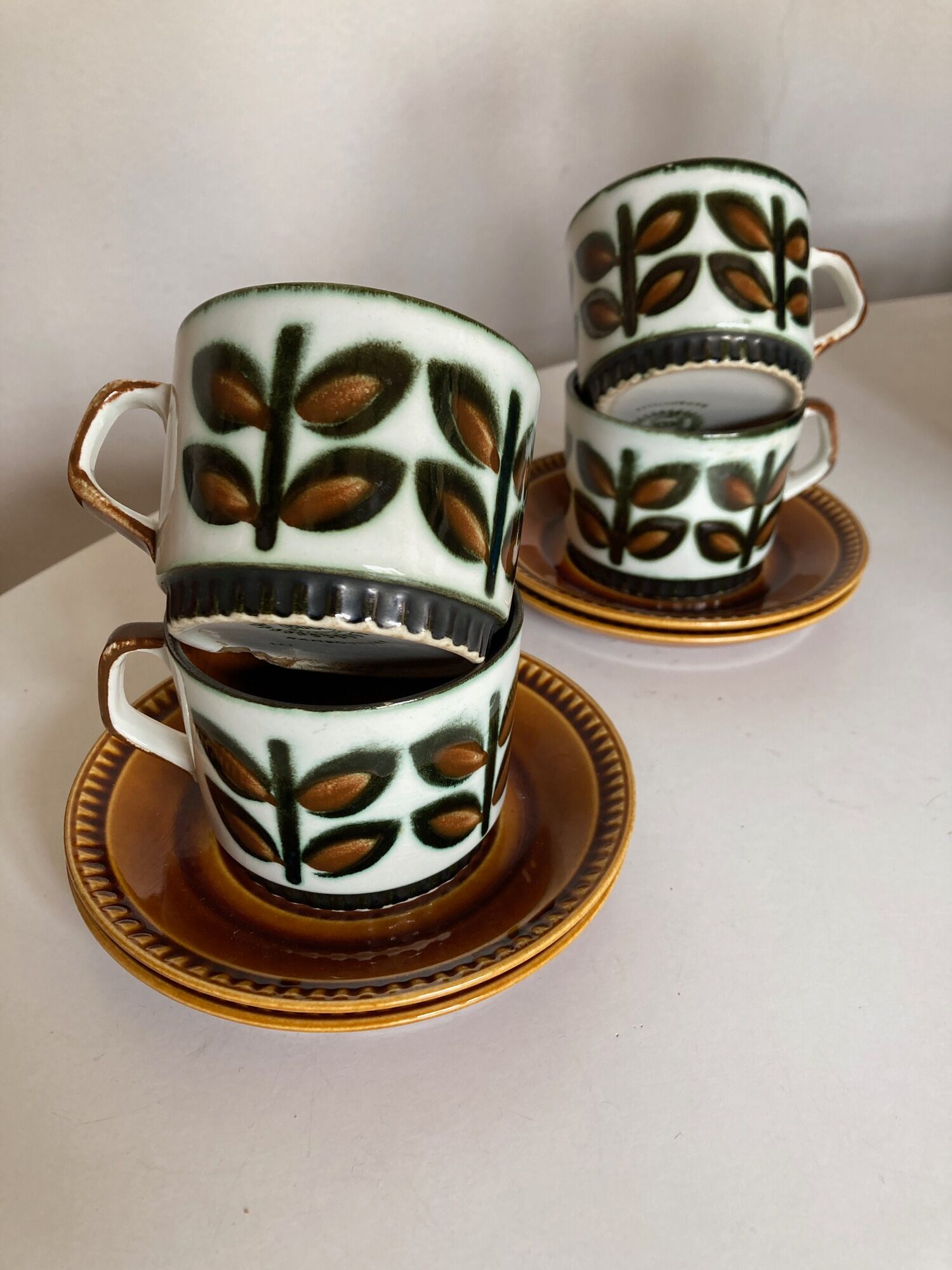 Set of 4 cups of rambouillet 1960 lunches from Boch Belgium