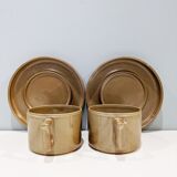 2 vintage '70 tea cups and Brenne stoneware sub-cups. In perfect condition.
