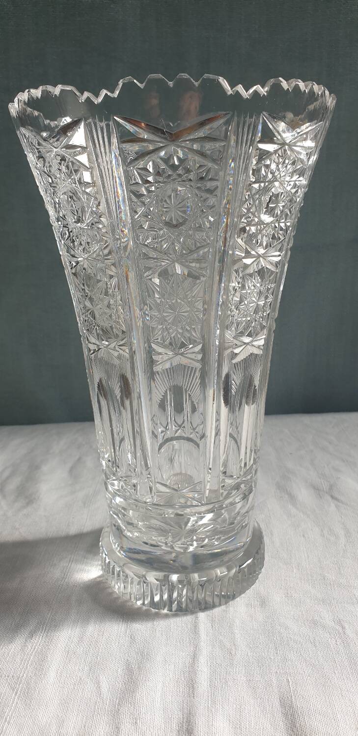 Bohemian crystal vase