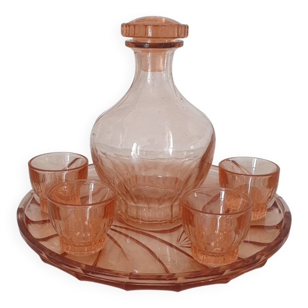 Pichet et 4 verres sur plateau Rosaline / Service à liqueur — Beyit