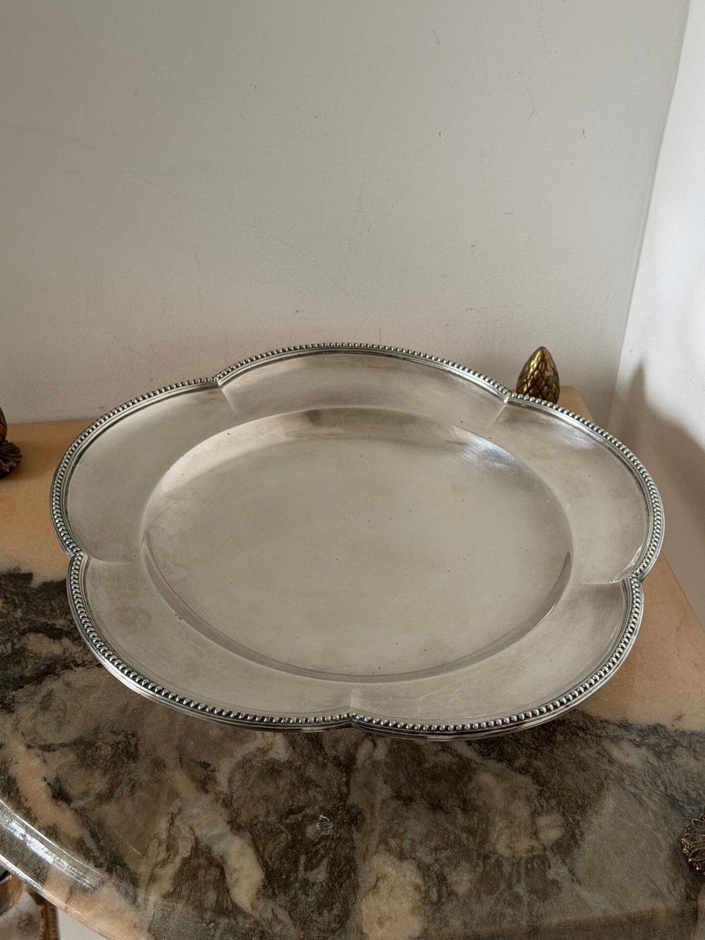 Plateau en argent vintage rare