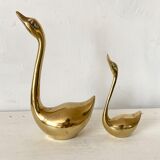 Golden brass birds