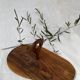Olive wood cheese platter with knife (probably not original)