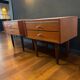 Set of 2 vintage wooden bedside tables/mini cabinets.
