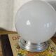 Ceiling light or wall light with white opal glass globe, 20 cm, aluminium rose.