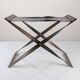 Folding Steel and Leather Stool, Denmark 1960s