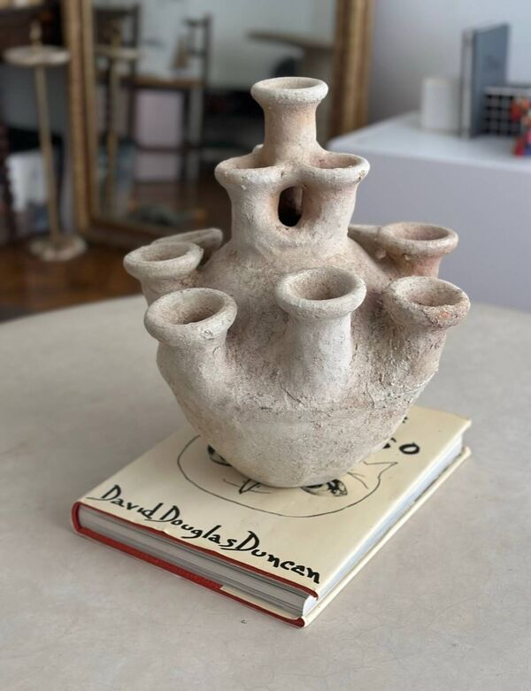 Bougeoir l’anémone centre de table chandelier sculpture céramique artisanale brute minimaliste