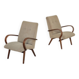 Pair of grey mottled armchairs by Jaroslav Smidek for TON Bystrice