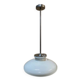 Opaline glass pendant lamp for recycled kitchen counter, vintage glass lampshade, 1960