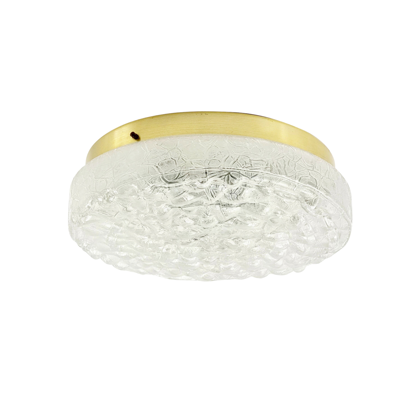 Pair of Large Murano Ice Glass Ceiling Lights from Doria, 1960s