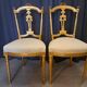 Pair of Napoleon III chairs in gilded wood