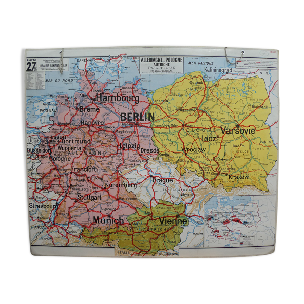 Carte Scolaire Ancienne N 27 De L Allemagne Pologne Autriche Armand Colin Selency Carte Scolaire Ancienne N 27 De L Allemagne Pologne Autriche Armand Colin Selency