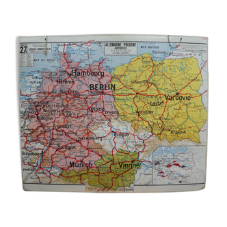 Carte scolaire ancienne n°27 de l'Allemagne-Pologne-Autriche - Armand Colin