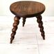 Solid wood milking stool