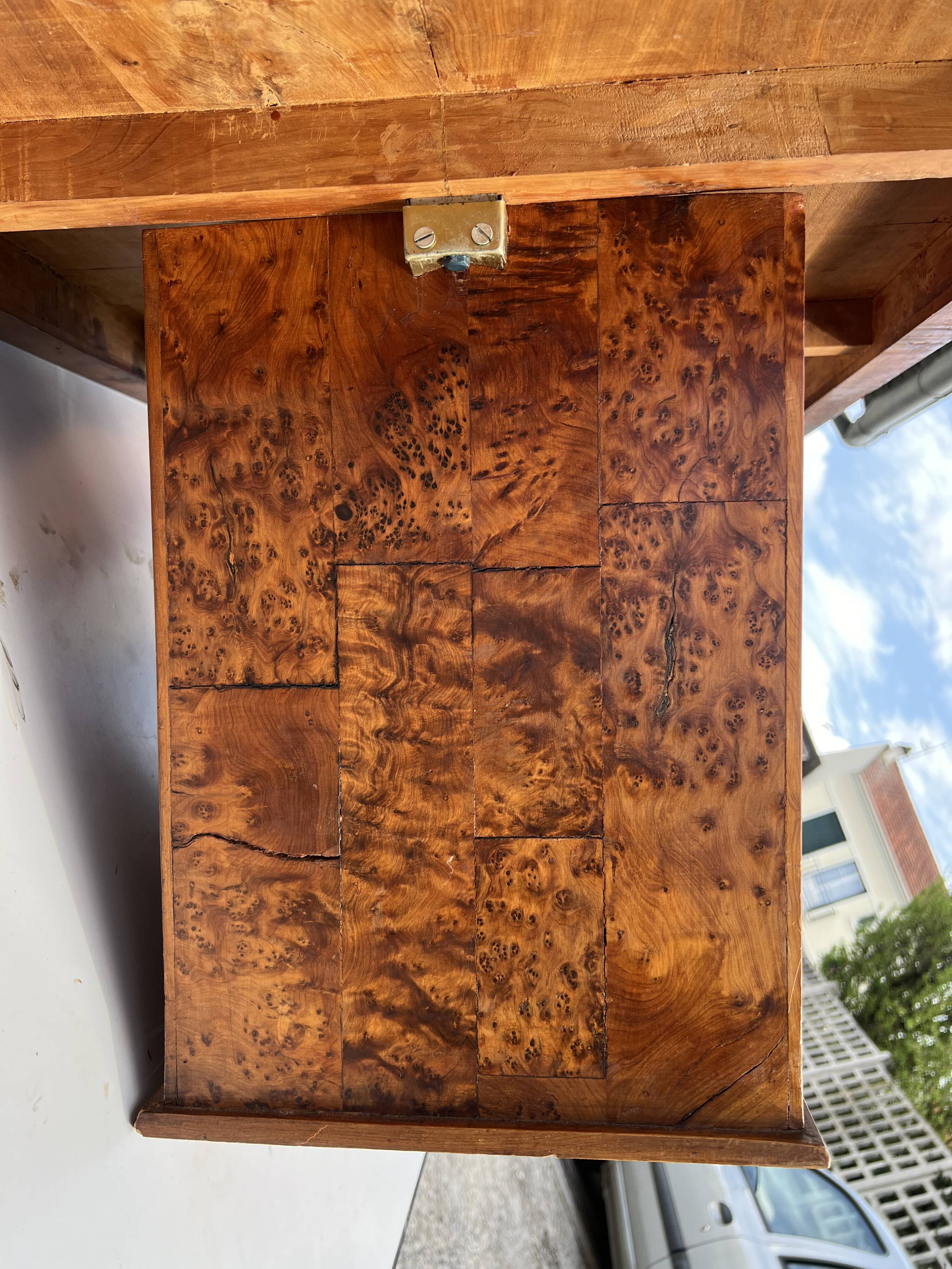 Vintage burl wood coffee table - 1970s
