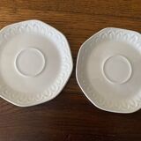 Set of 2 Spanish White Alfar Etrusco Cups and Saucers
