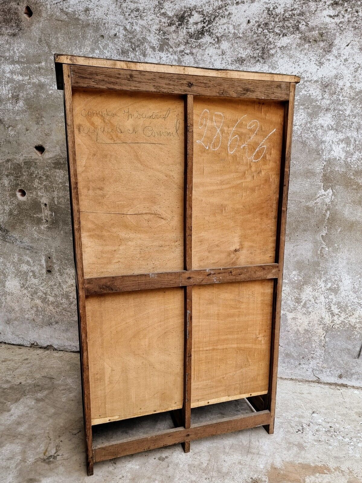 Antique roller shutter cabinet Paris oak wall cupboard