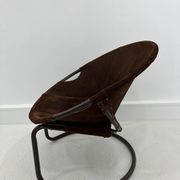 Fauteuil boule vintage en daim par Lusch & Co., 1970s