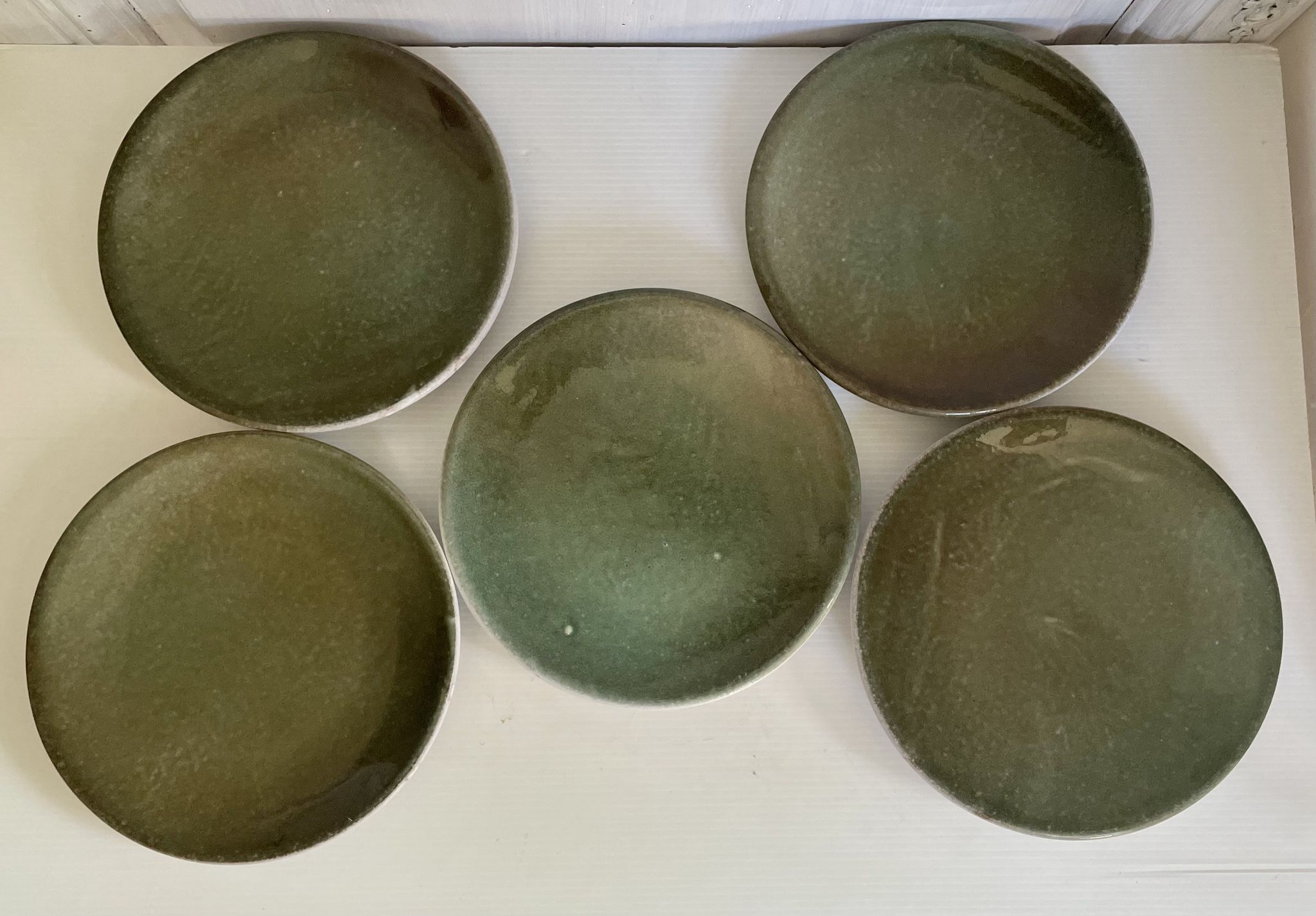 Set of 5 ceramic dessert plates