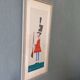 Mid-century modern swedish "The royal guard" vintage figurative watercolor & gouache painting