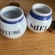 Ceramic spice jars, jam, honey