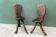 Pair of brutalist chairs in raw wood
