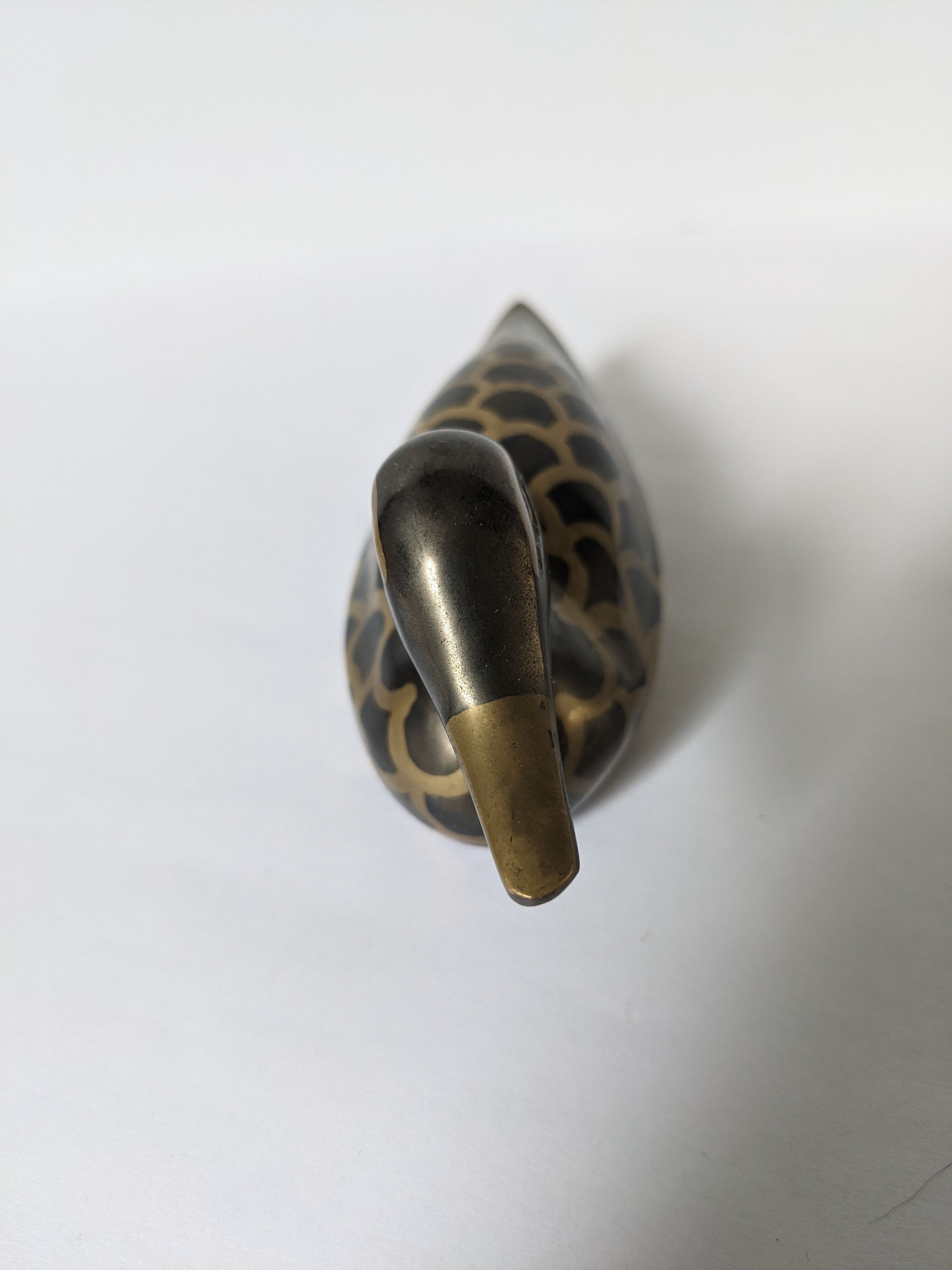 golden and brown brass duck - H: 6cm