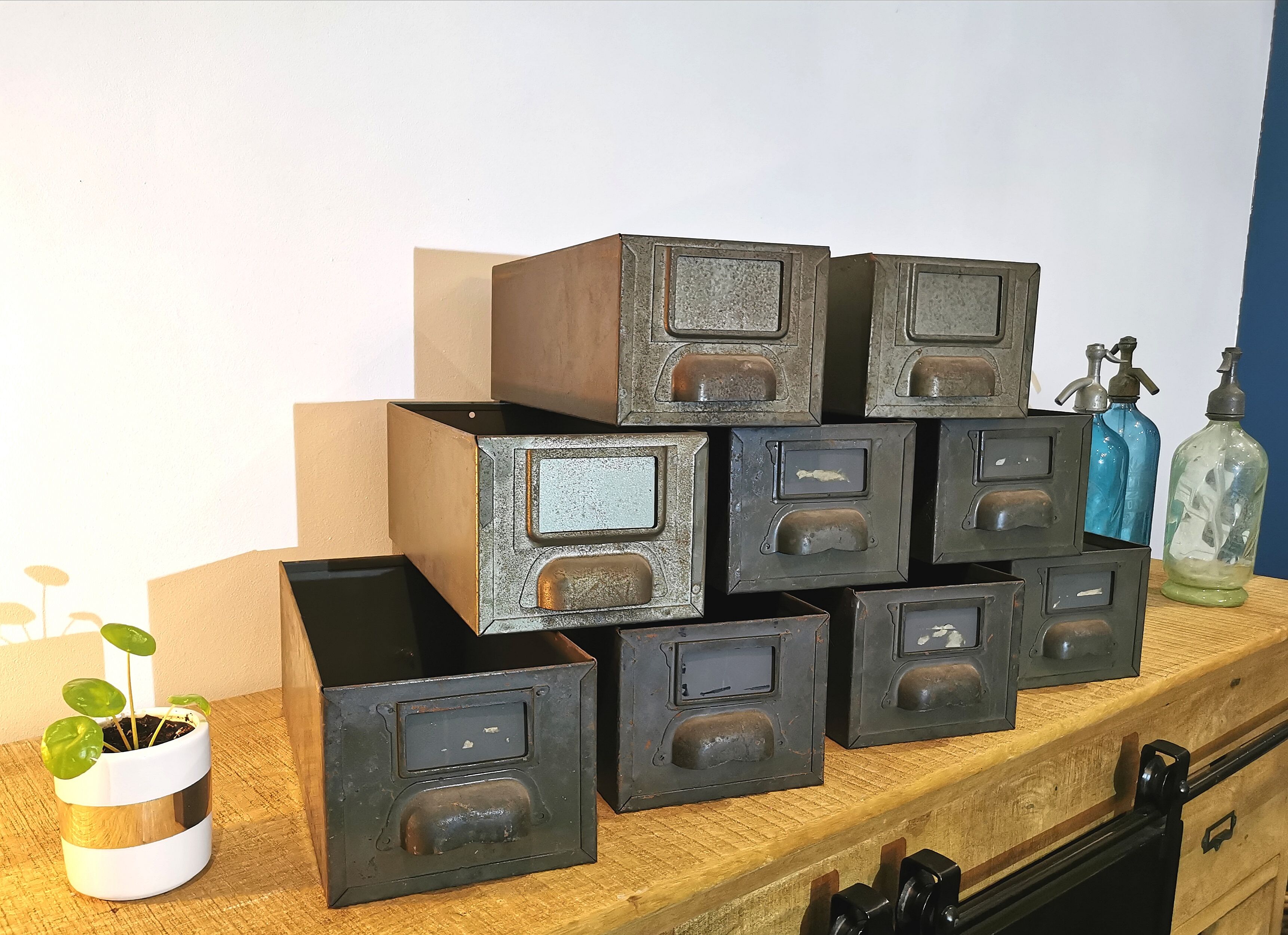 Set of 3 industrial lockers