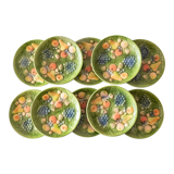 10 antique plates in fruit slip