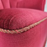 1960s, Danish relax armchair, original condition, red furniture velour.