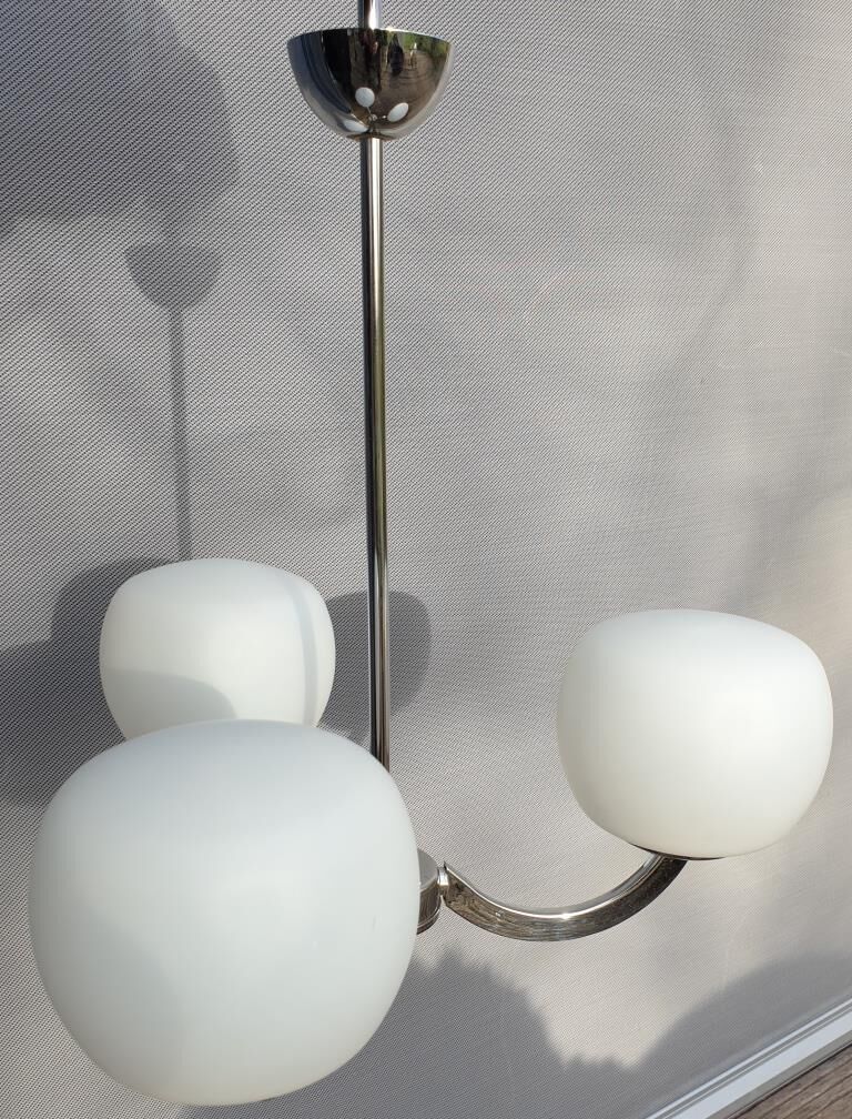 Sputnik 1970 triplet globes opal glass