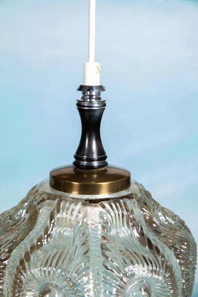 Vintage Swedish glass suspension design from the 1960s, crafted glass.