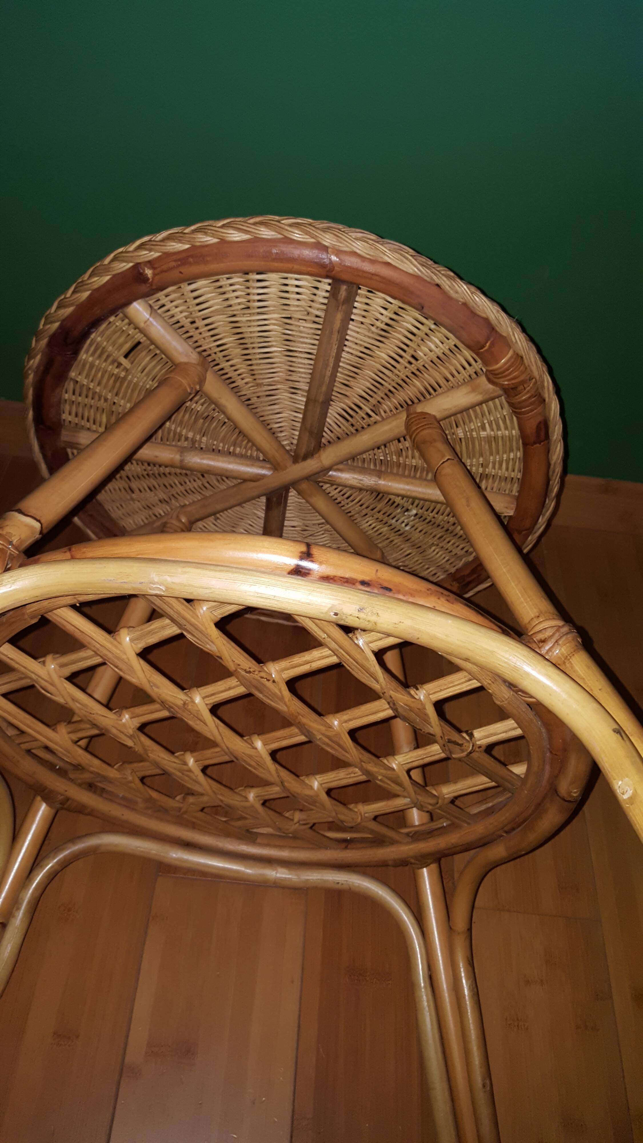 Vintage rattan table