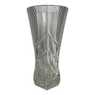 Large molded crystal vase