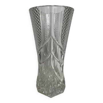 Grand vase en cristal moulé