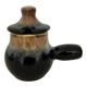 Blue flamed and black condiment pot