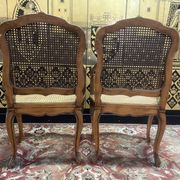 Paire de fauteuil de style Louis XV en cannage