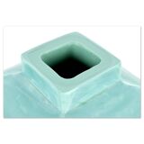 Square Turquoise Ceramic Vase