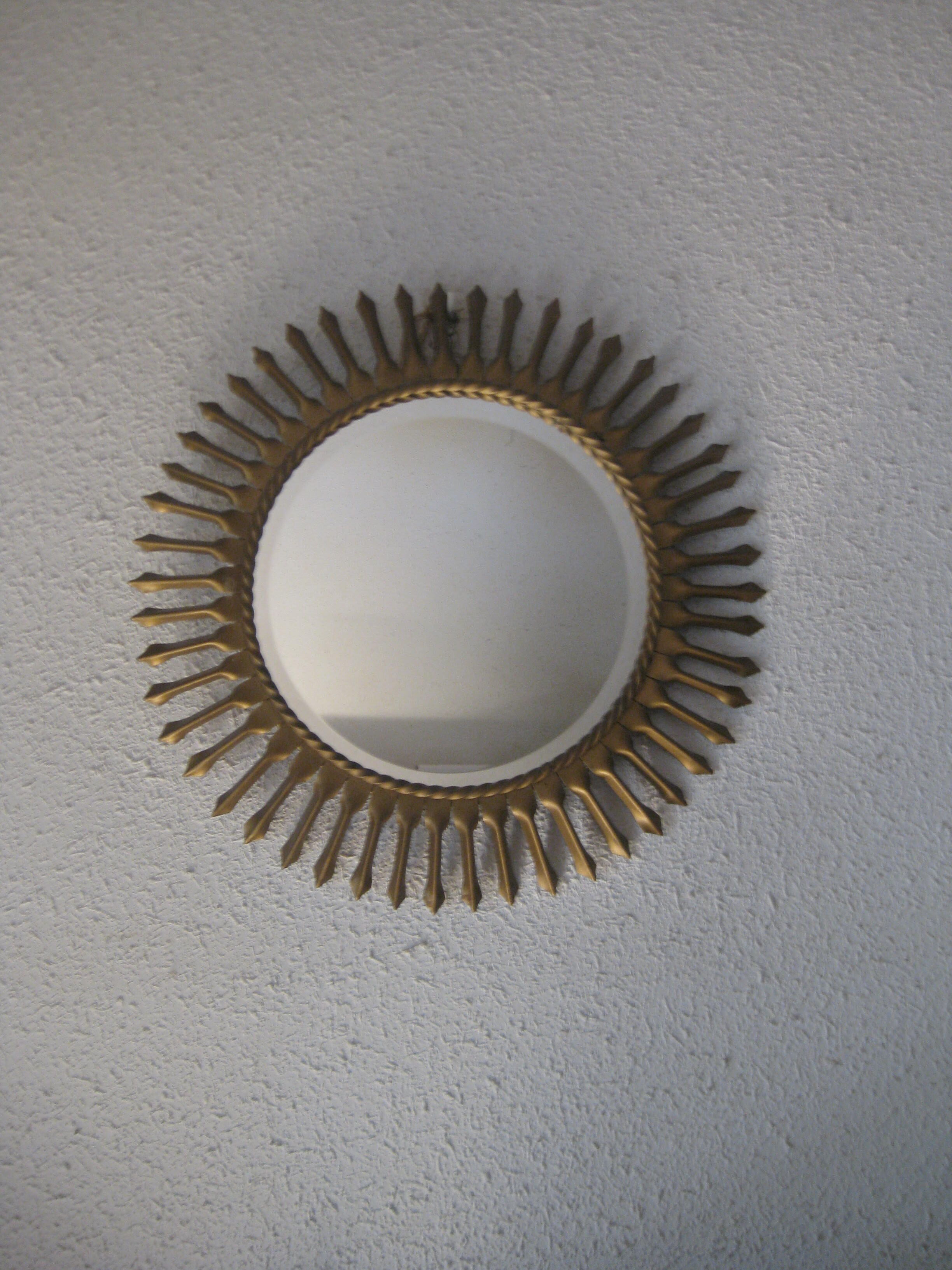 Chaty Gold Metal Sun Mirror 1960