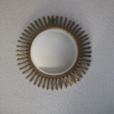 Chaty Gold Metal Sun Mirror 1960