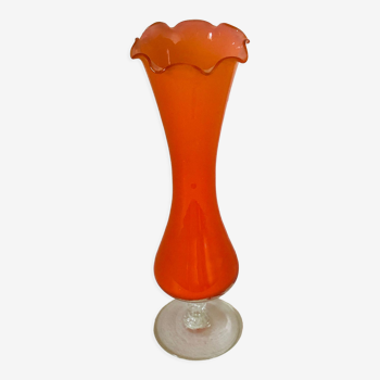 Vase soliflore opaline orange