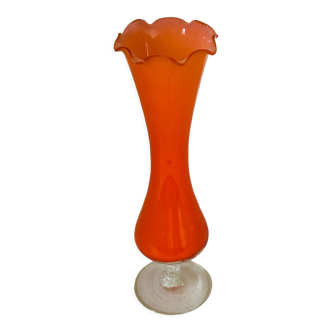 Vase soliflore opaline orange