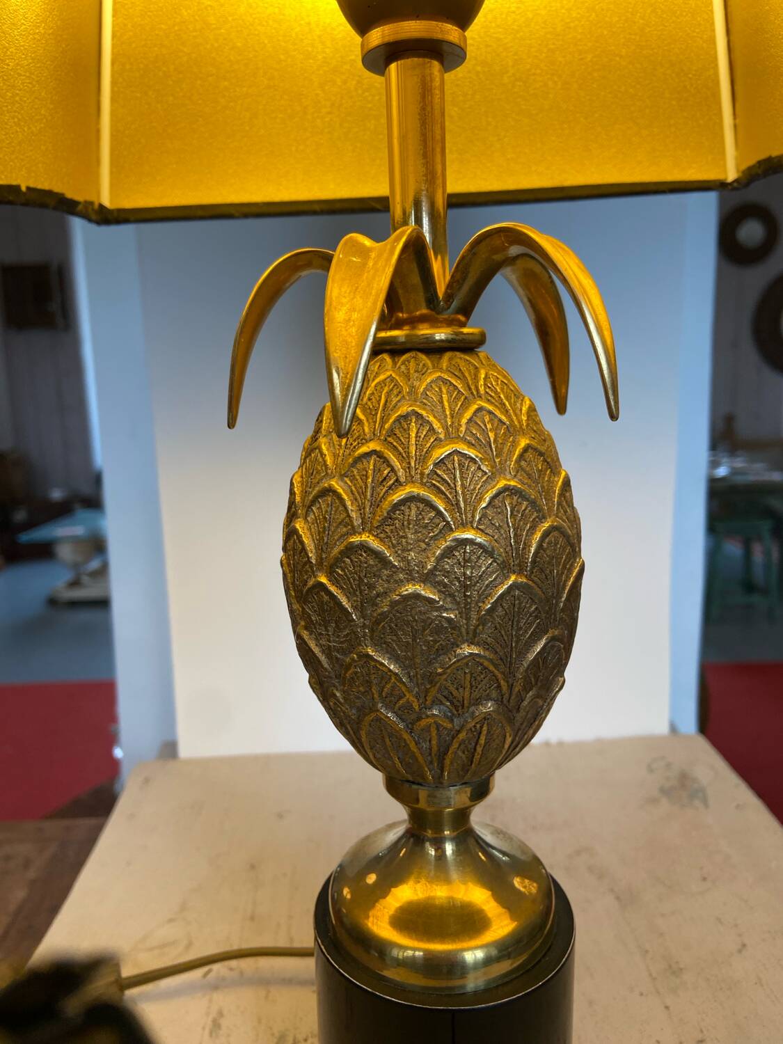 Lampe ananas « Hollywood Regency »