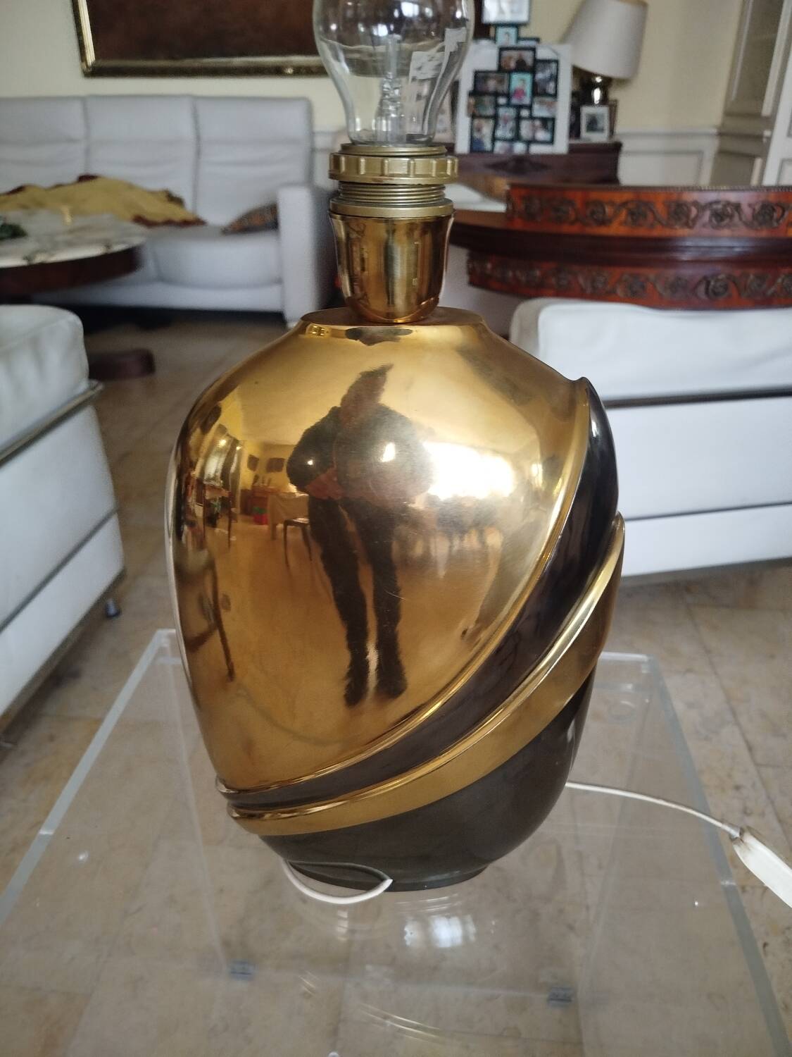 Vintage Italian lamp Regina brass 1970s