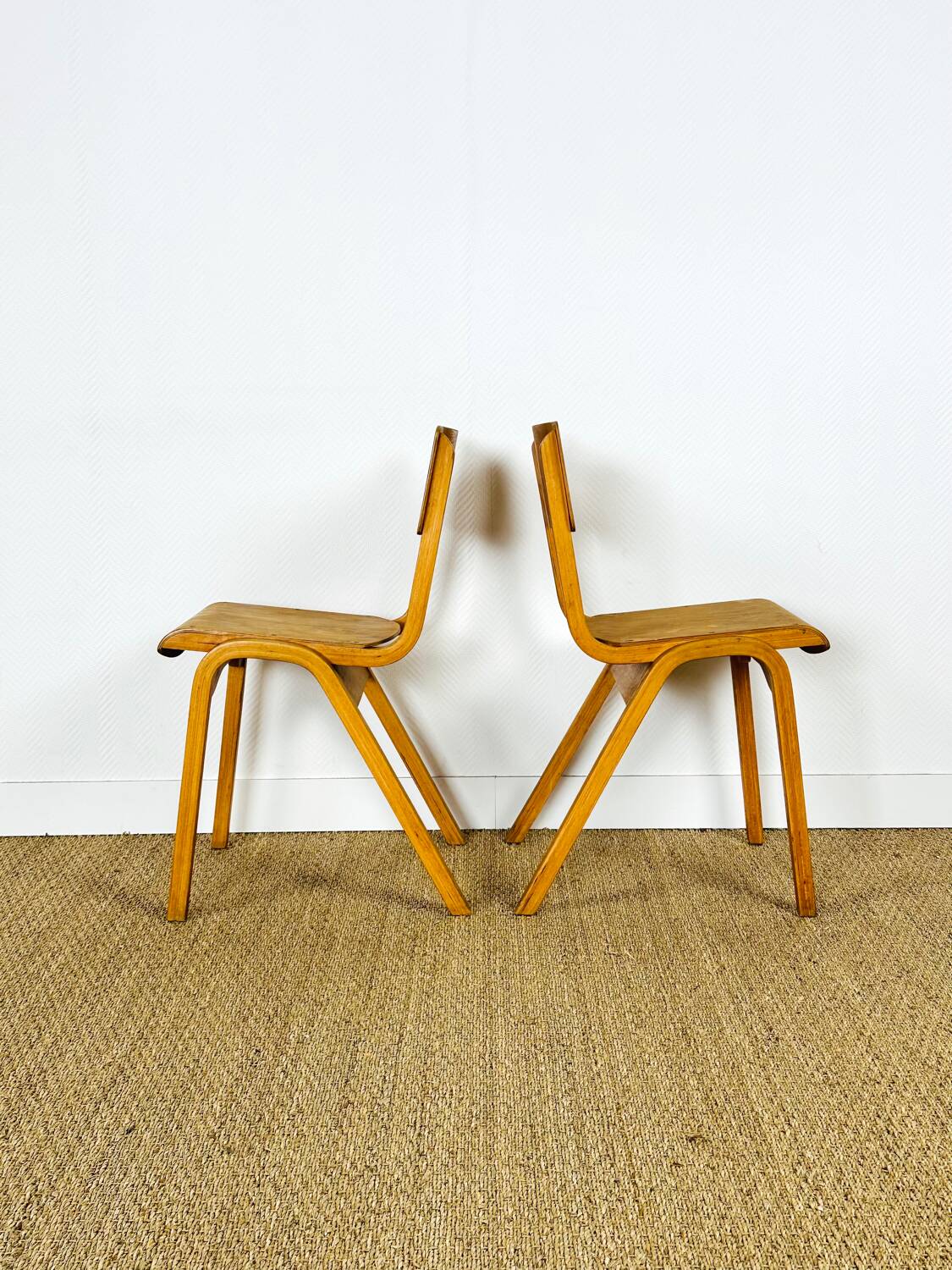 2 school chairs from the 1960s