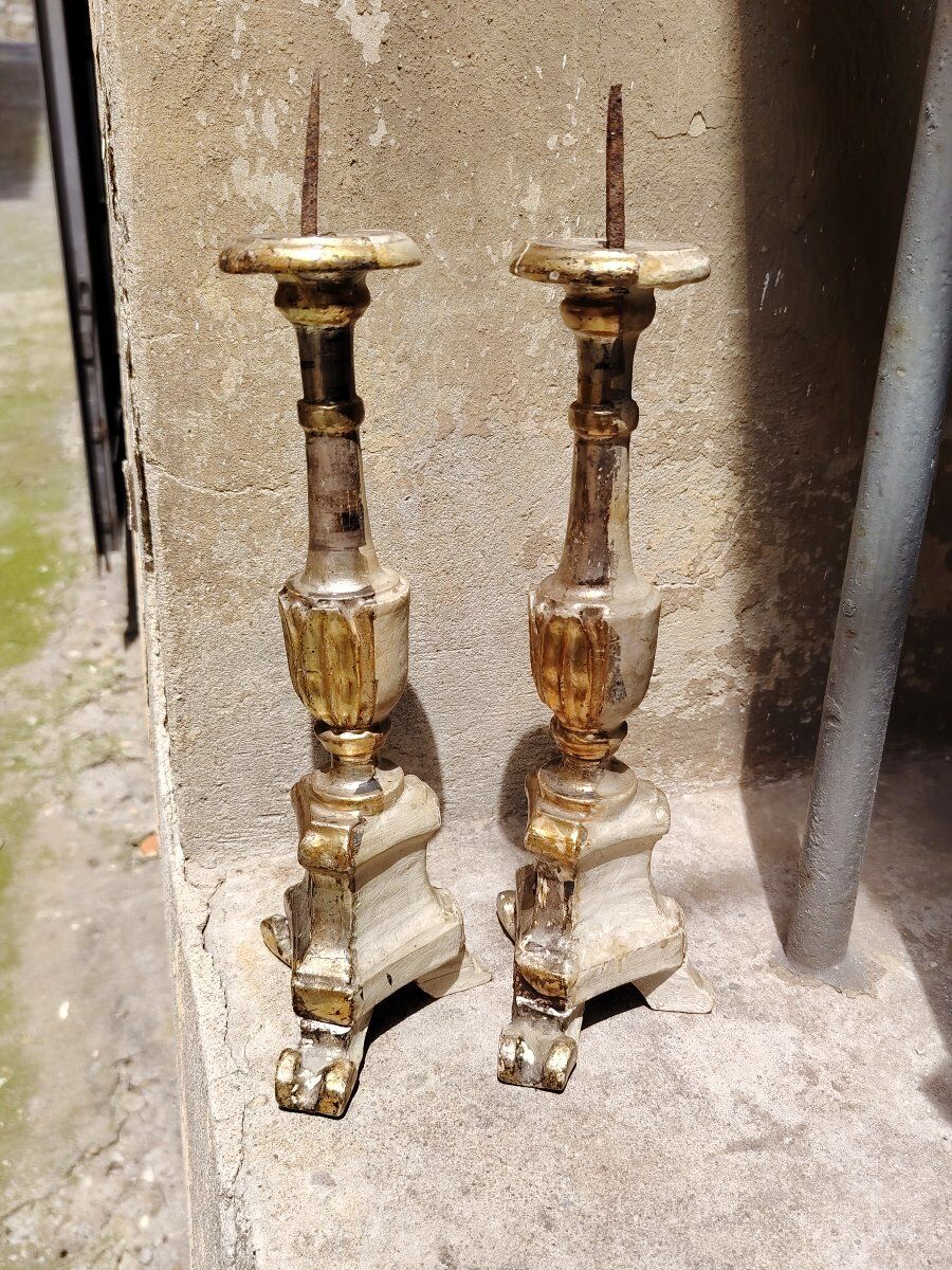 Original Louis XVI silver candlesticks and antiques from Mecca.