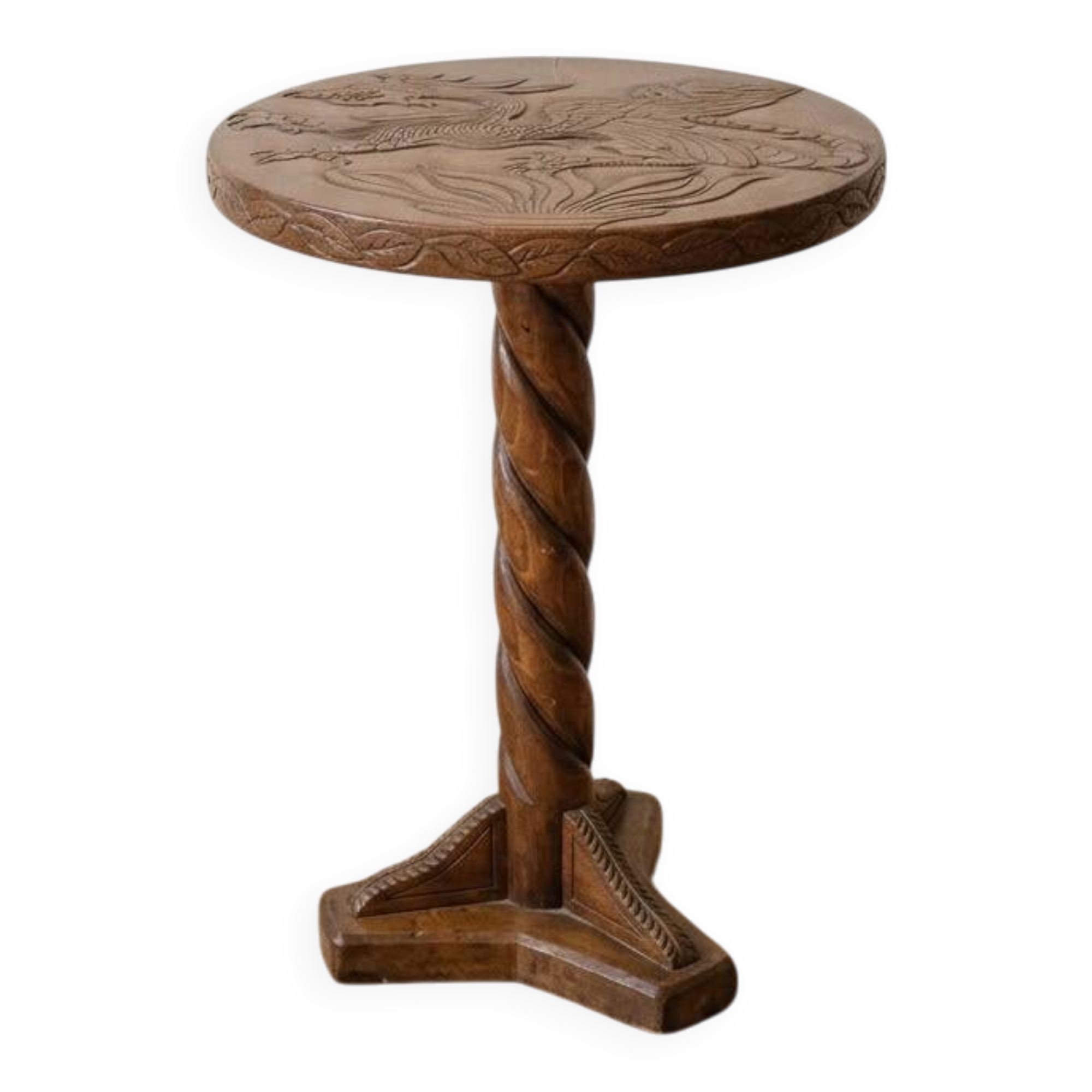 Antique carved Asian wooden gueridon – H 55 cm